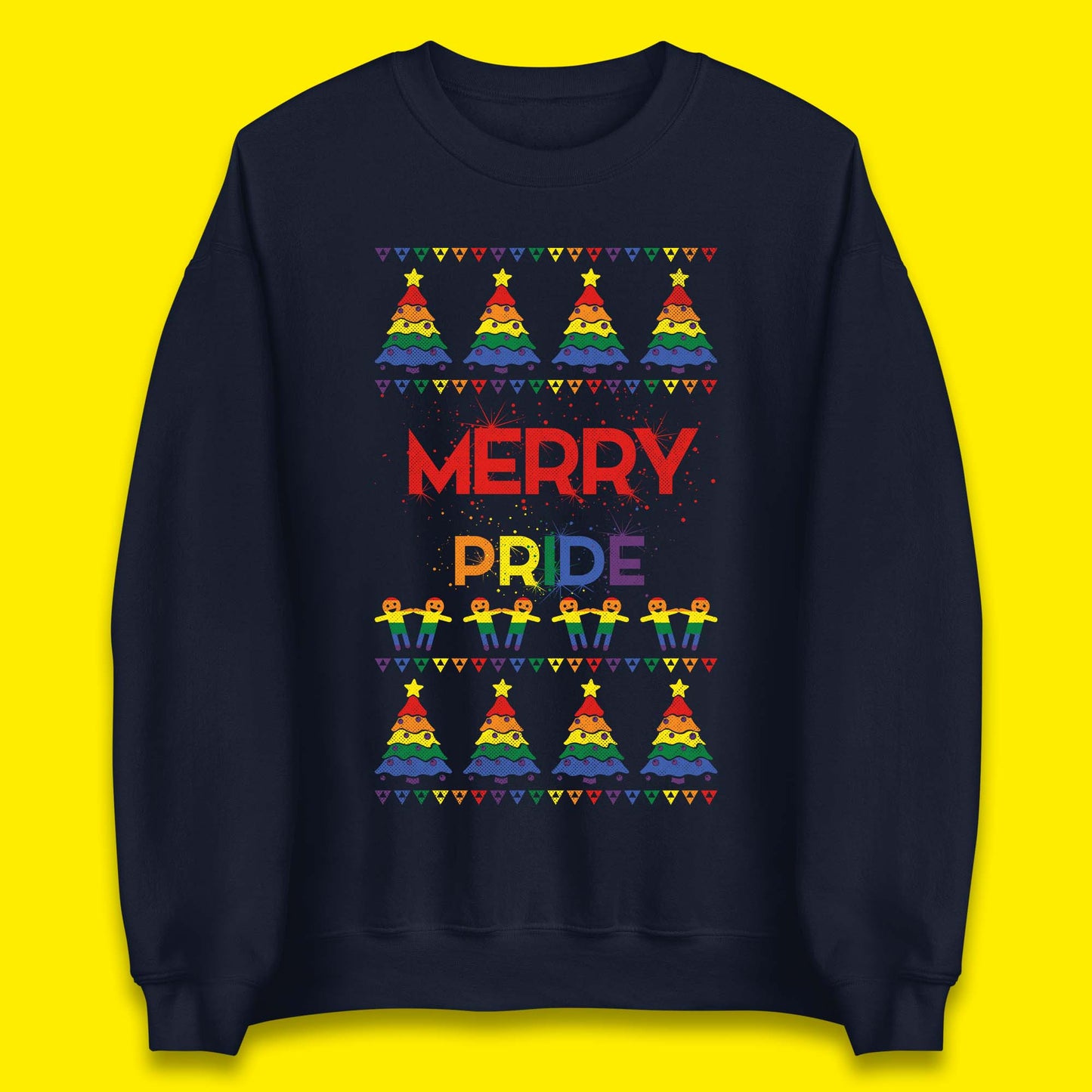 Merry Pride Christmas Trees Unisex Sweatshirt
