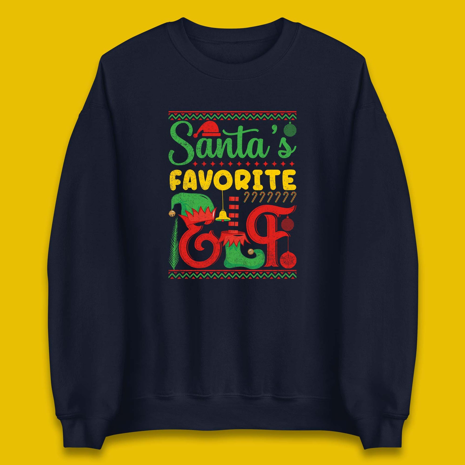 christmas santas favorite elf costume sweatshirt