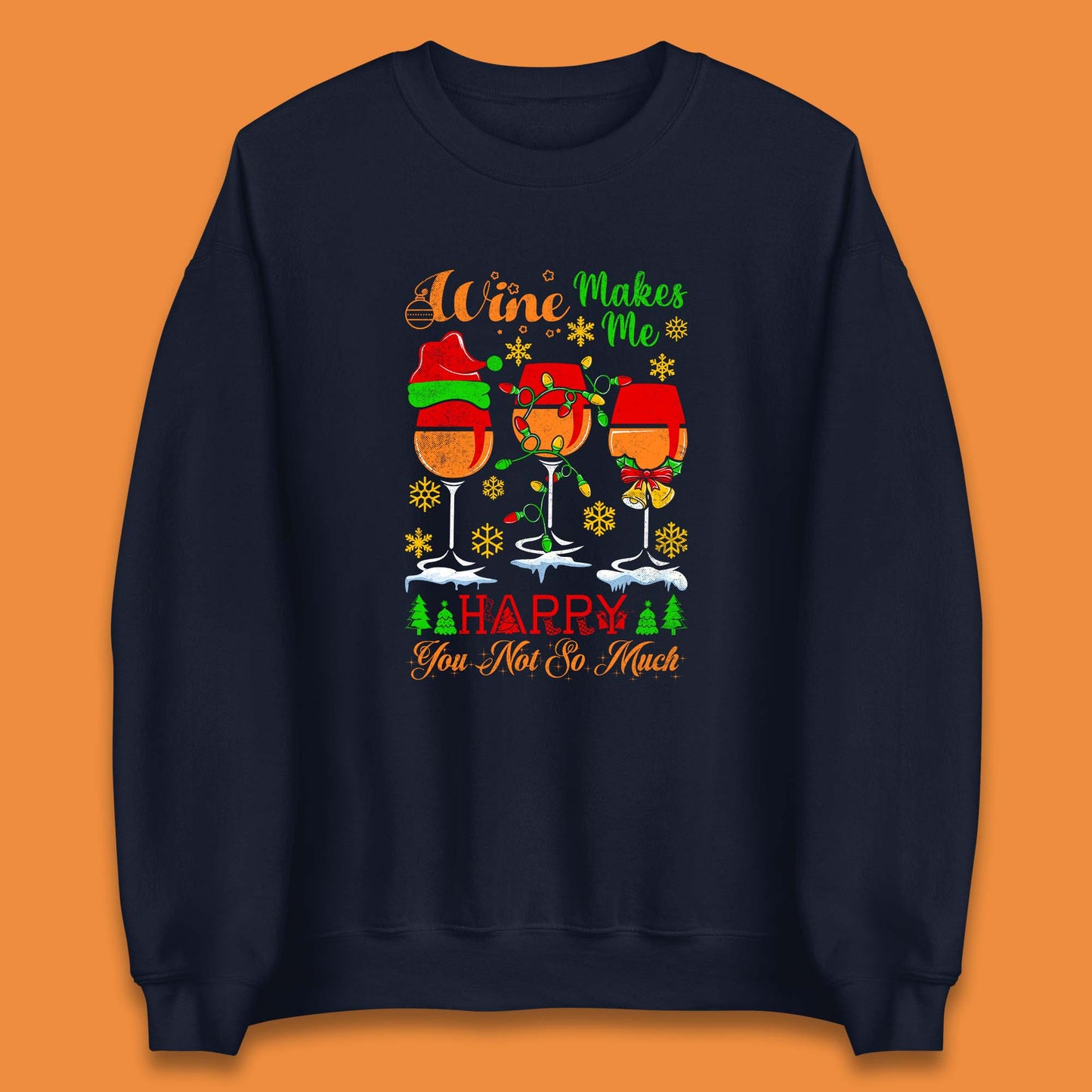 wine glasses christmas sweatshirt