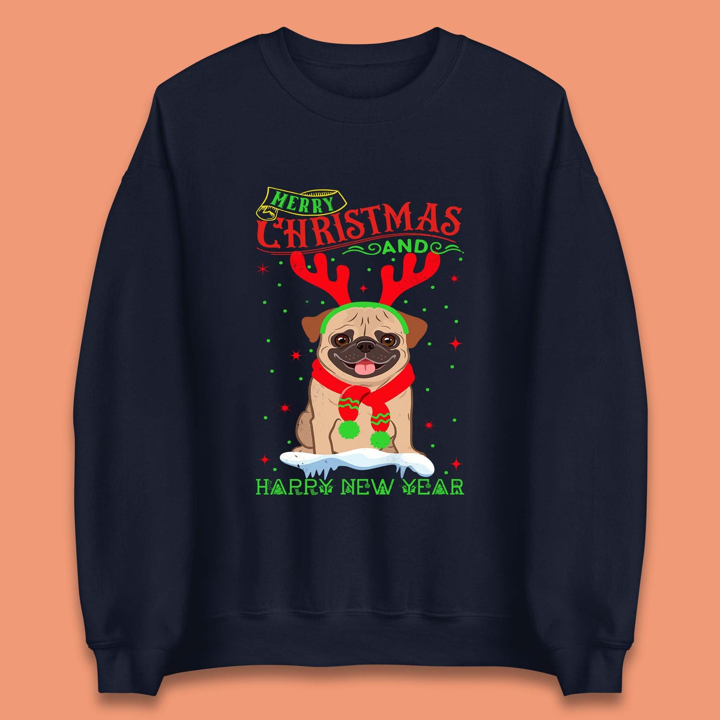 christmas pug dog sweatshirt
