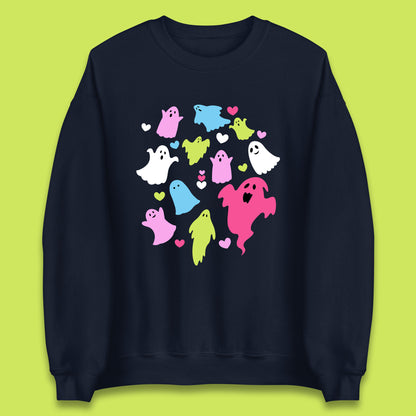 Halloween Flying Ghosts Horror Scary Boo Ghostly Halloween Spooky Ghost Unisex Sweatshirt