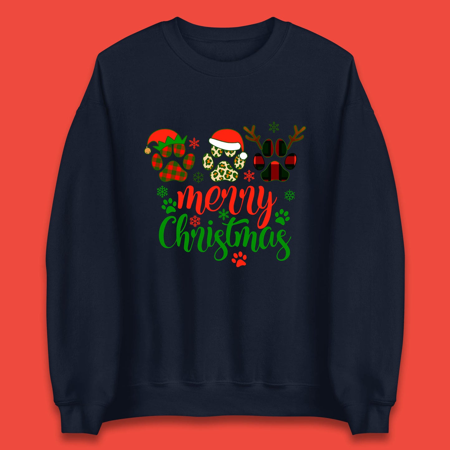 dog & cat paws christmas sweatshirt