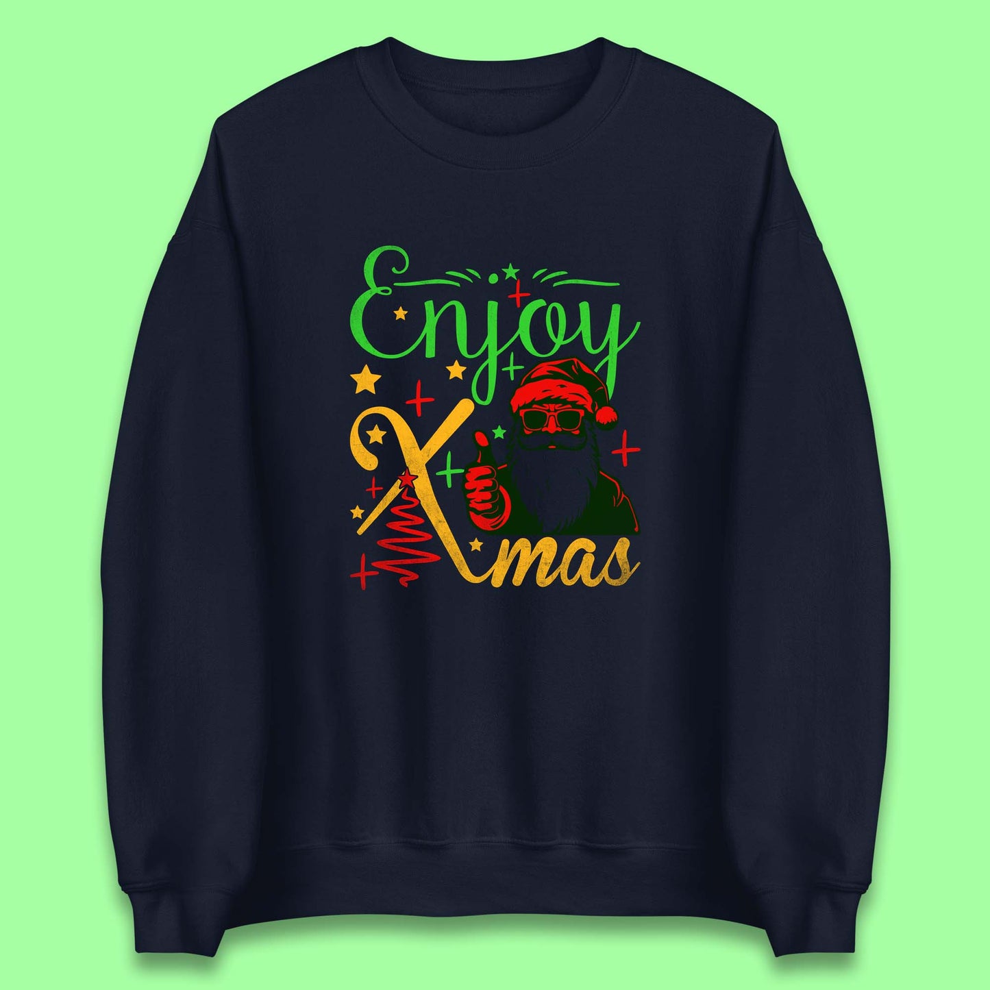 santa claus thumbs up christmas sweatshirt