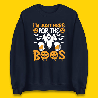 I'm Just Here For The Boos Halloween Boo Ghosts Drinking Beer Unisex Sweatshirt