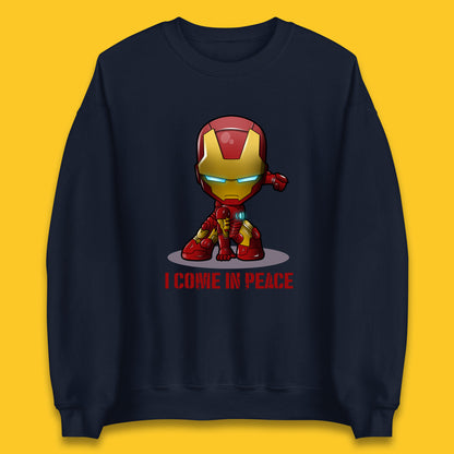 I Come In Peace Marvel Avenger Movie Character Iron Man Superheros Ironman Costume Superheros Unisex Sweatshirt