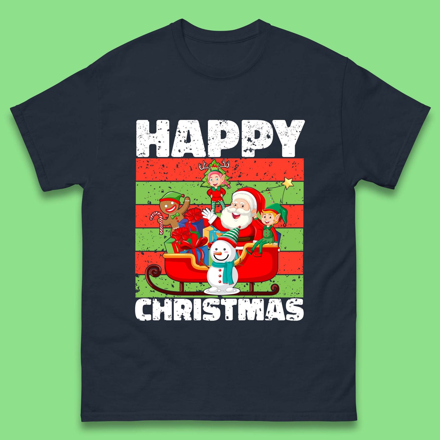santa and friends on sleigh christmas t shirt