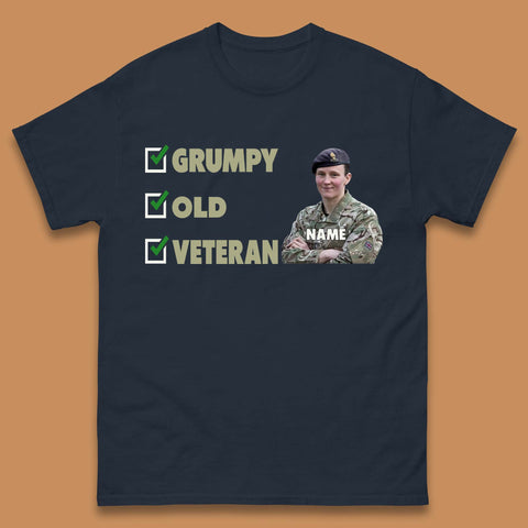 Personalised Grumpy Old Veteran Mens T-Shirt