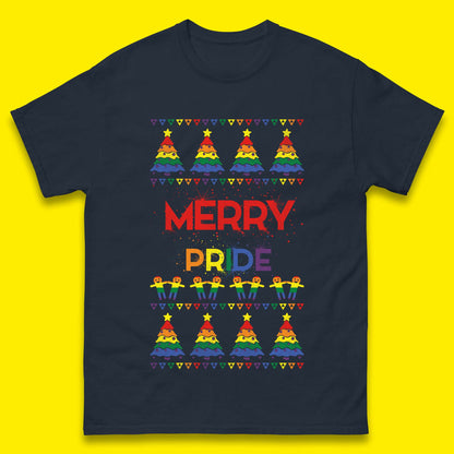 Merry Pride Christmas Trees Mens T-Shirt
