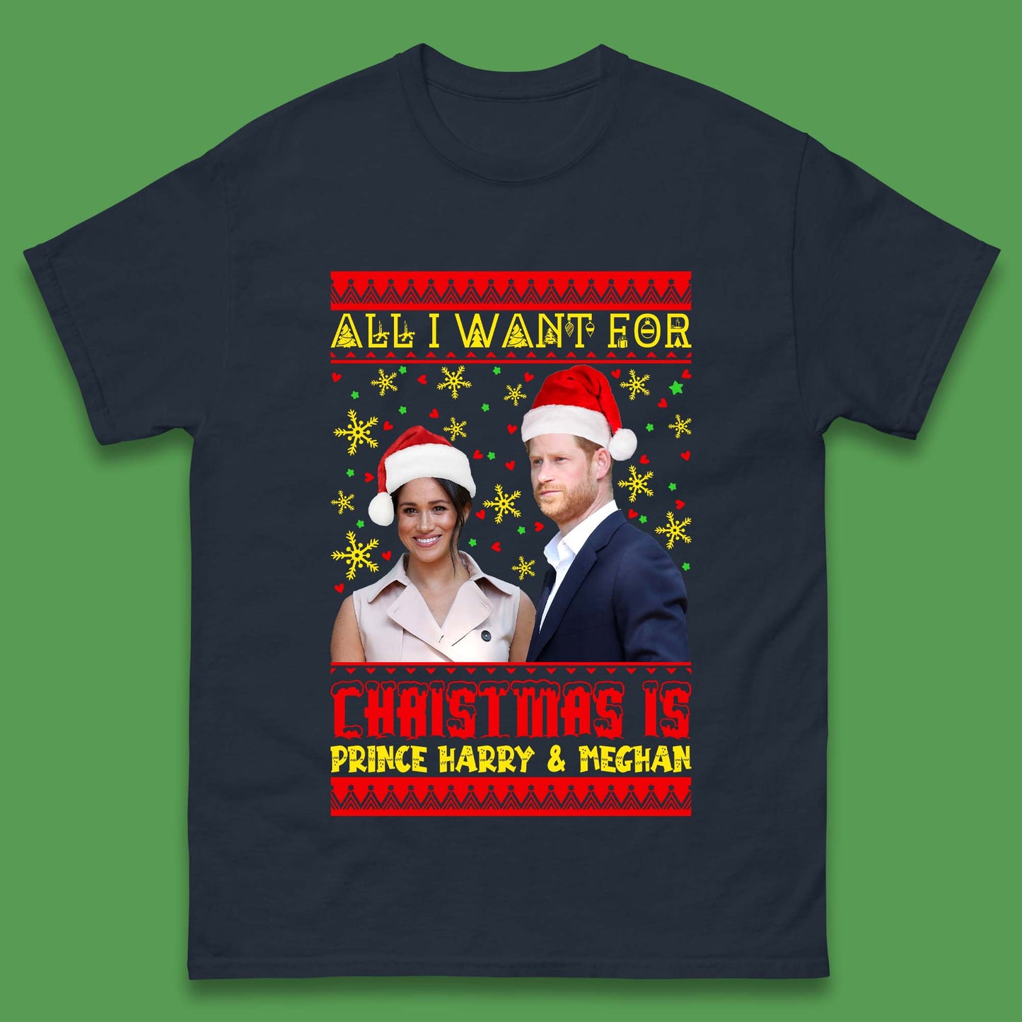 Prince Harry & Meghan Christmas Mens T-Shirt