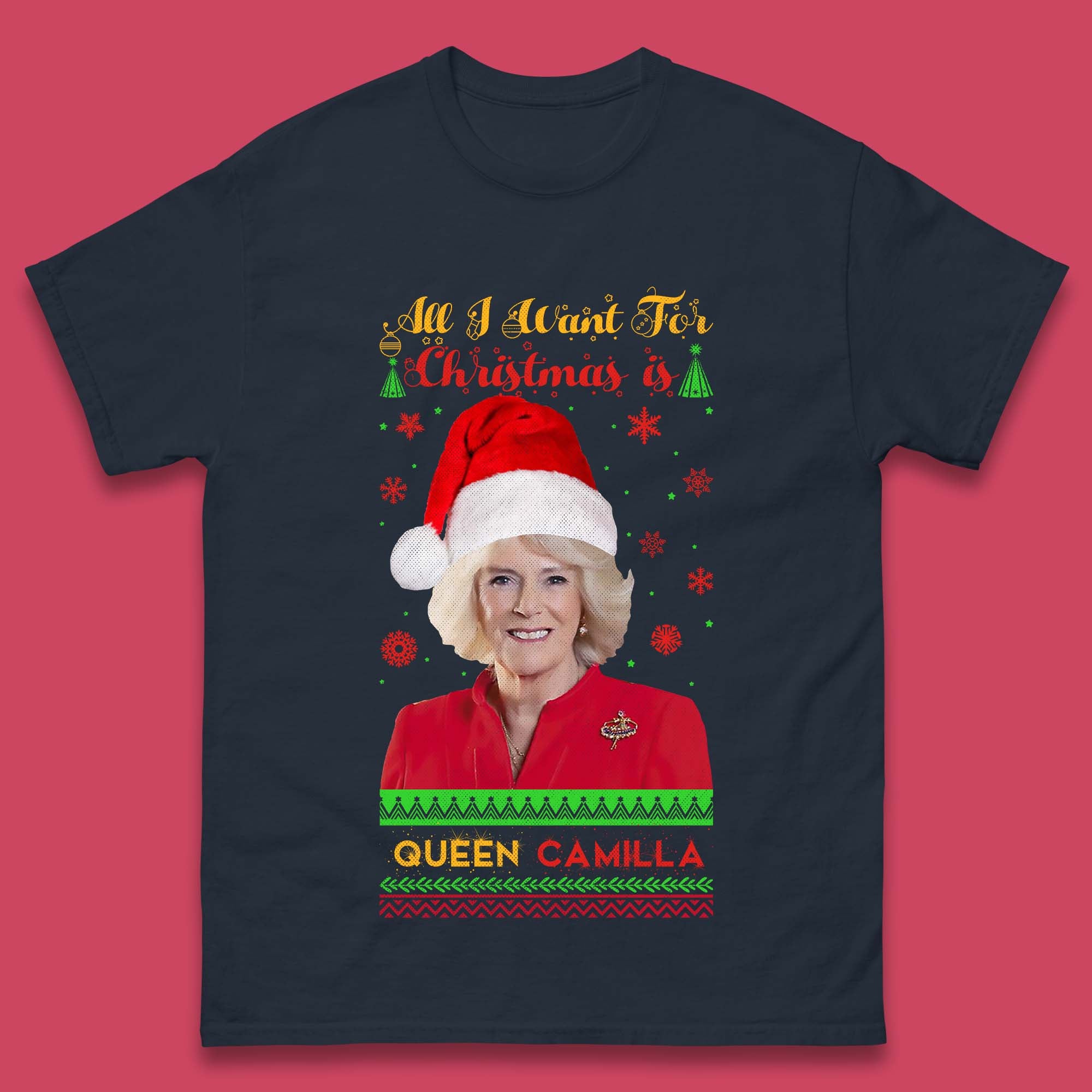 Queen Camilla Christmas Mens T-Shirt