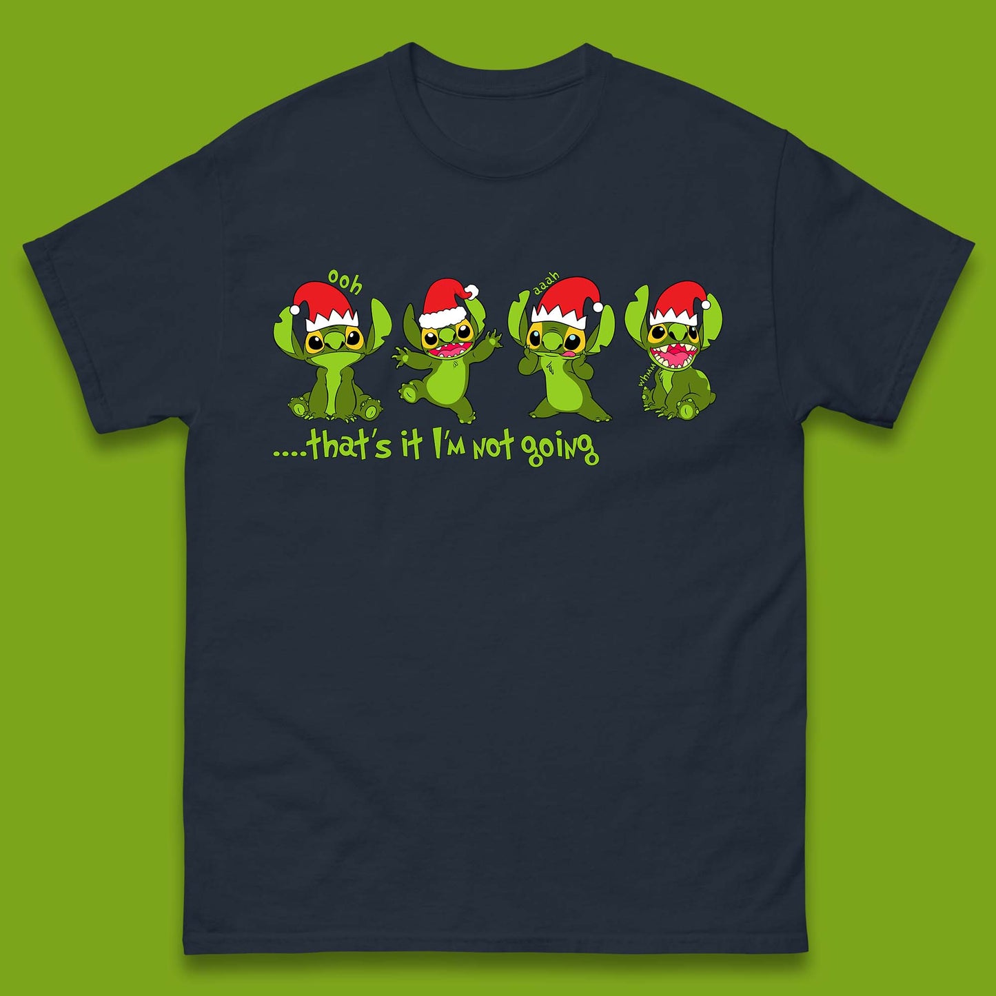 Grinch Stitch Christmas Mens T-Shirt