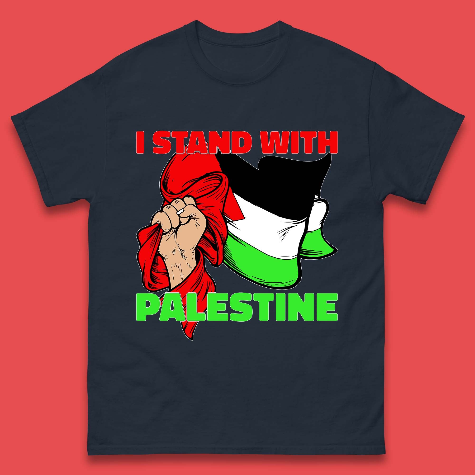I Stand With Palestine Freedom Protest Hand Holding Palestine Flag Save Palestine Mens Tee Top