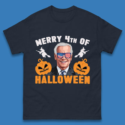 Merry 4th Of Halloween Funny Confused Joe Biden 4th Of July Mens Tee Top