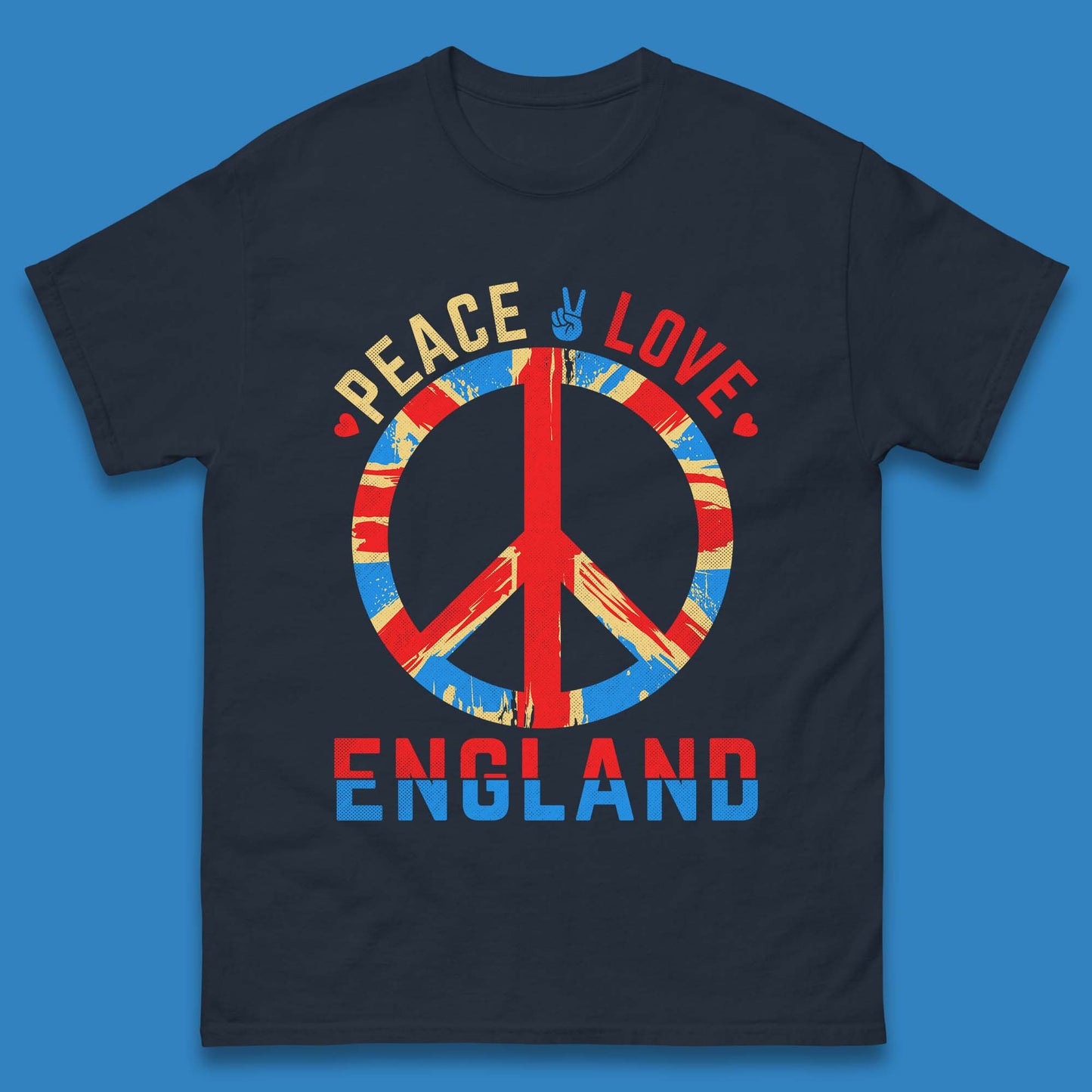 Peace Love England Peace Sign United Kingdom British England Vacation Trip Mens Tee Top