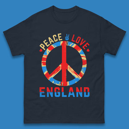 Peace Love England Peace Sign United Kingdom British England Vacation Trip Mens Tee Top