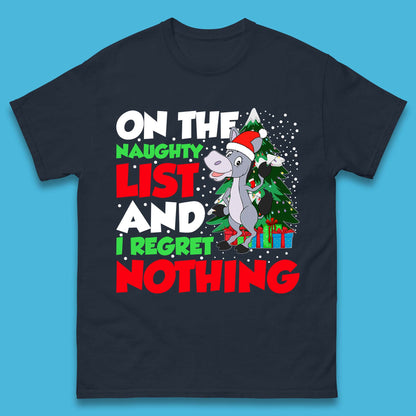 Donkey Christmas Naughty List Mens T-Shirt