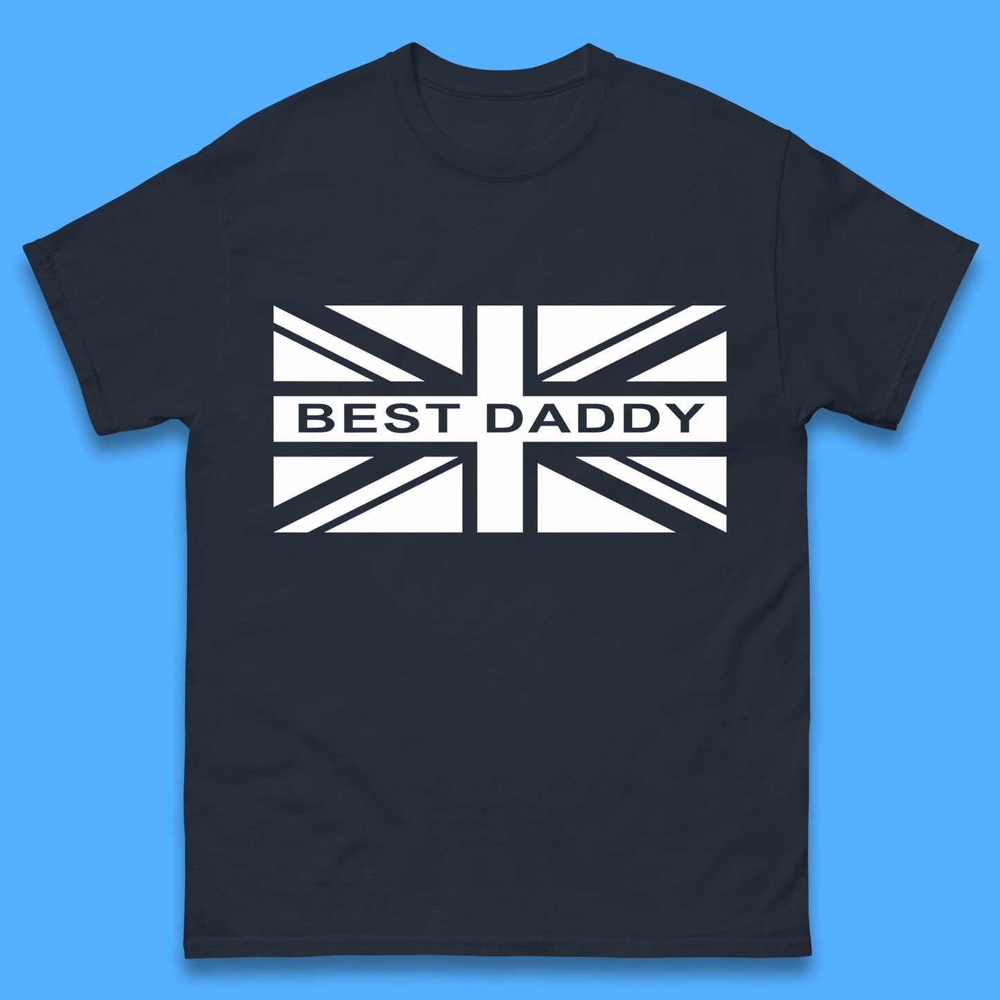 Best Daddy Vintage Union Jack Great Britain United Kingdom England Flag Patriotic Dad Father's Day Mens Tee Top