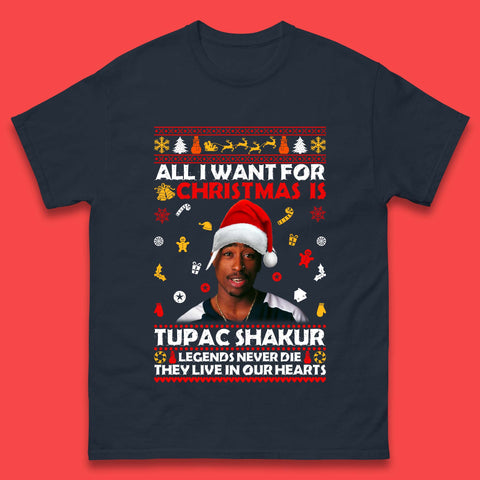 Tupac Shakur Christmas Mens T-Shirt