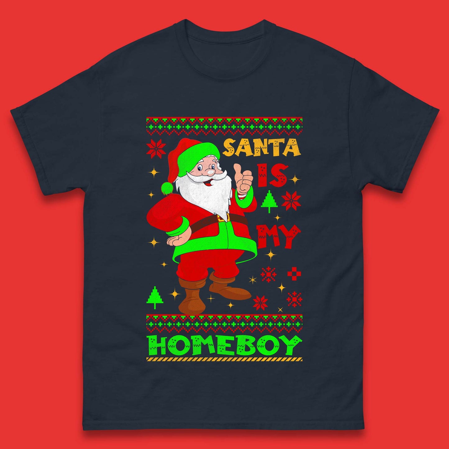 Santa Is My Homeboy Christmas Mens T-Shirt