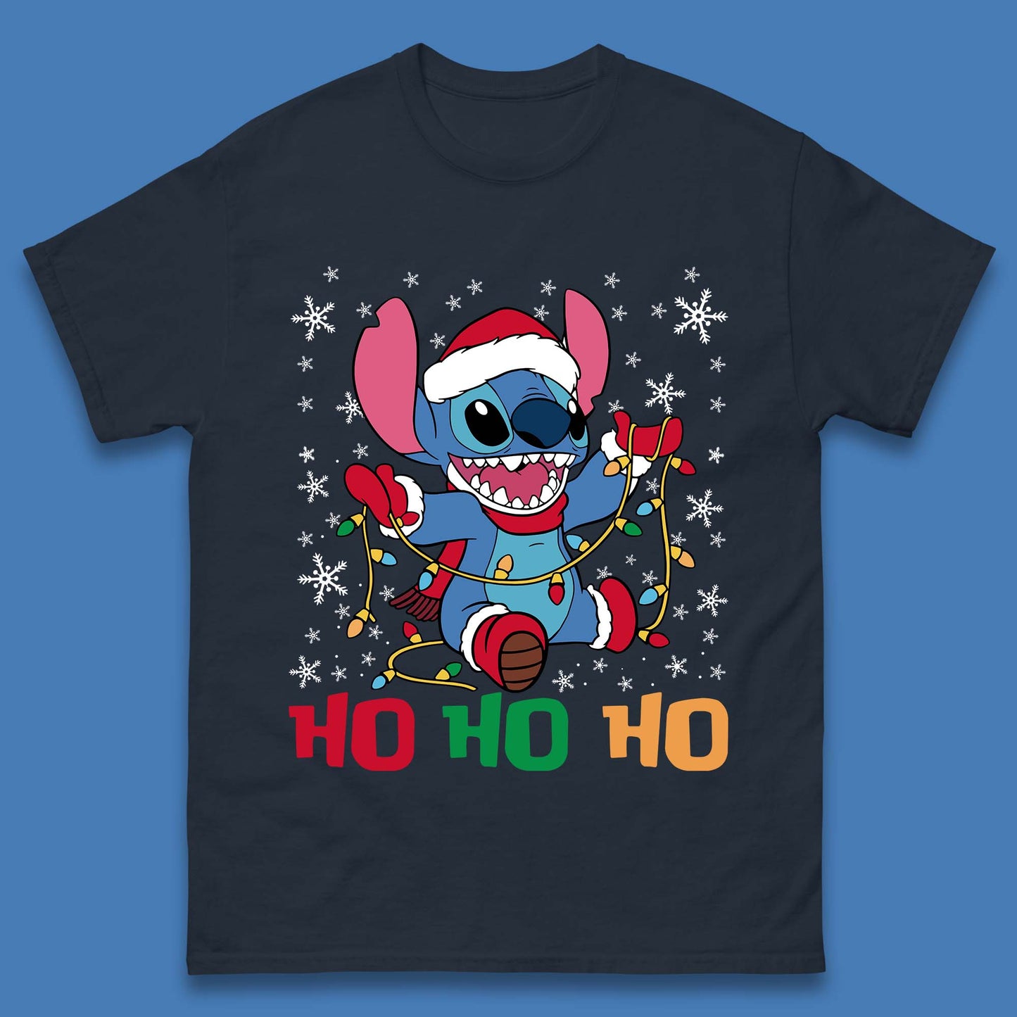 Happy Santa Stitch Christmas Mens T-Shirt