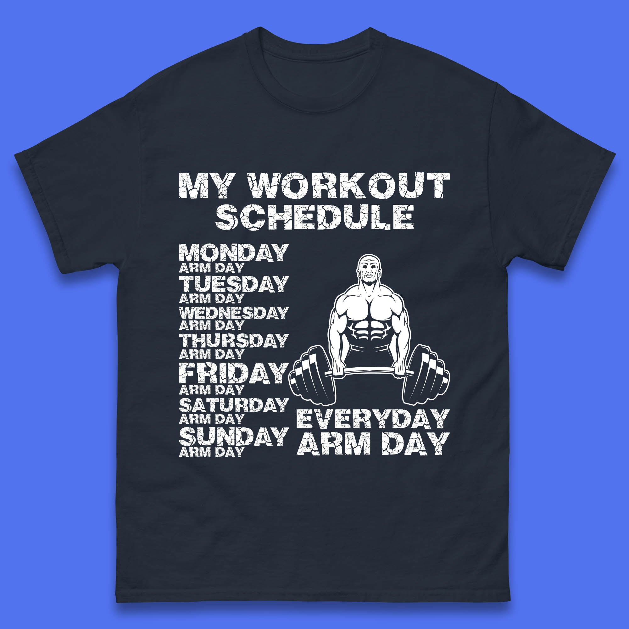 My Workout Schedule Everyday Arm Day Daily Routine  Arm Gym Workout Everyday Of Week Arm Day Fitness Mens Tee Top