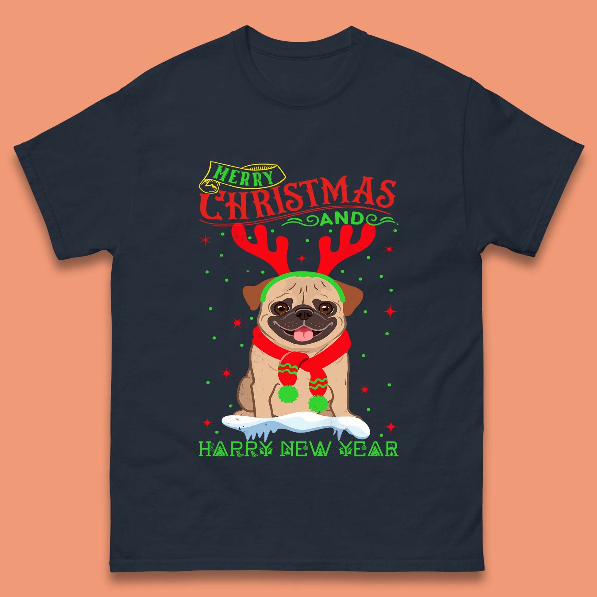 christmas pug dog t shirt
