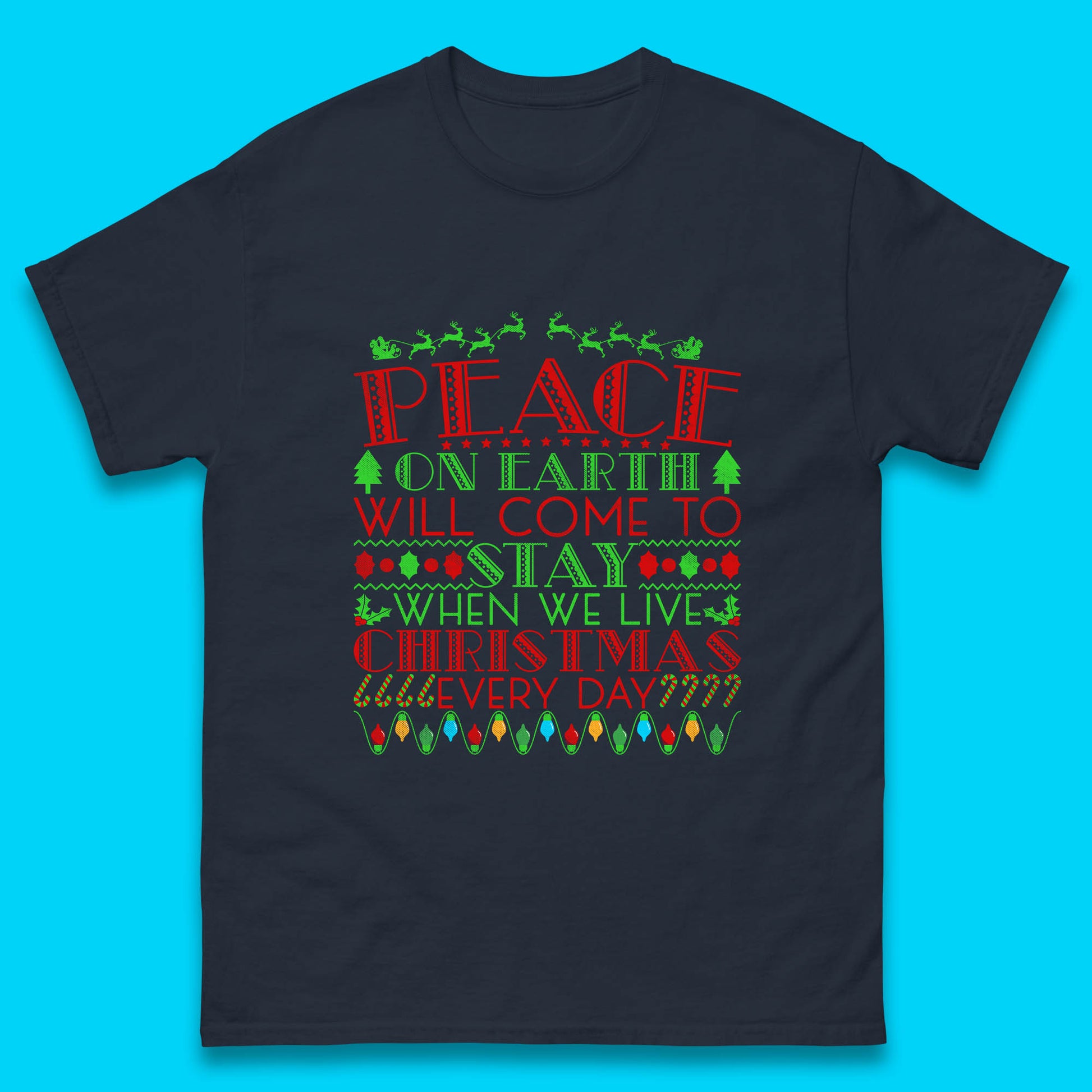 peace on earth christmas quote t shirt