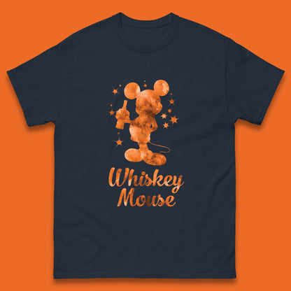 Whiskey Mouse Mickey Minnie Mouse Cartoon Character Holding Beer Bottle Disneyland Whiskey Lovers Mens Tee Top