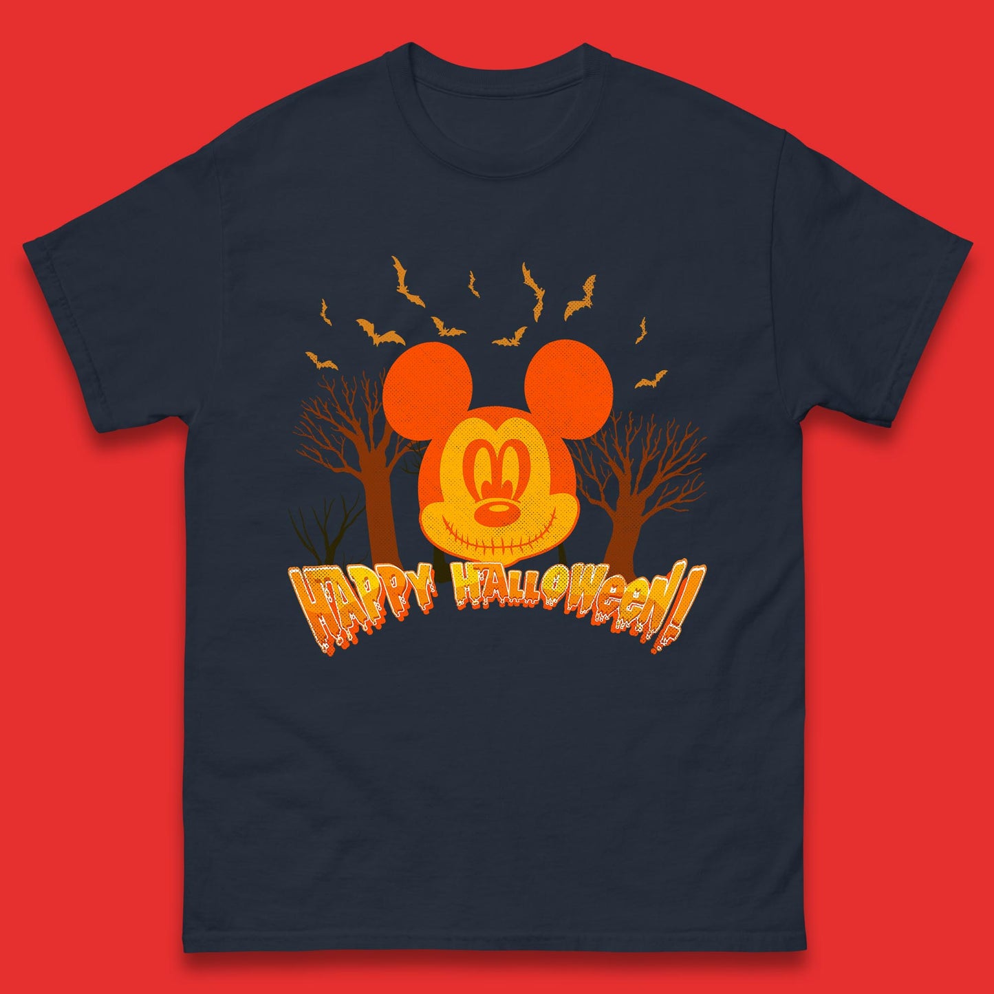 Happy Halloween Mickey Mouse Horror Scary Spooky Jack Face Halloween Disney Trip Mens Tee Top