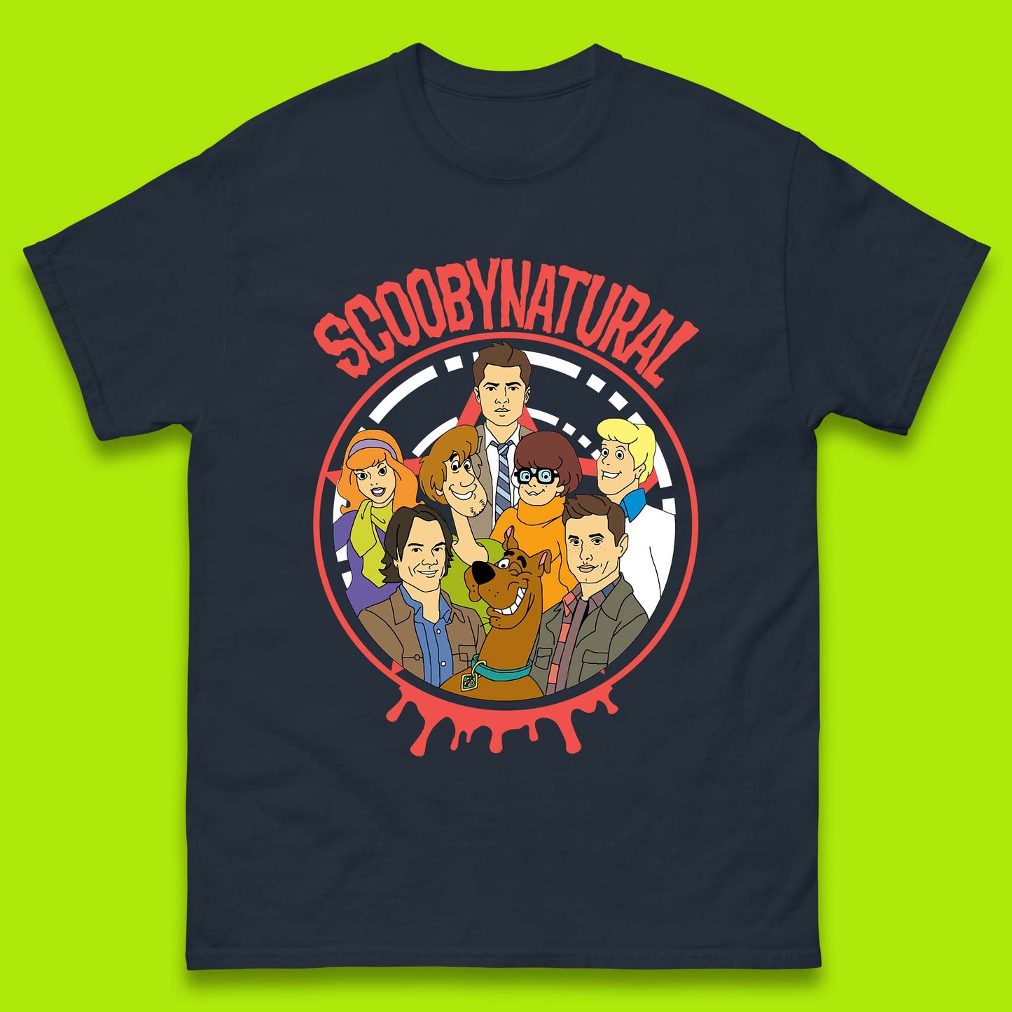 Scooby-Doo Scoobynatural Mash Up Group Shot Poster Happy Halloween Mens Tee Top