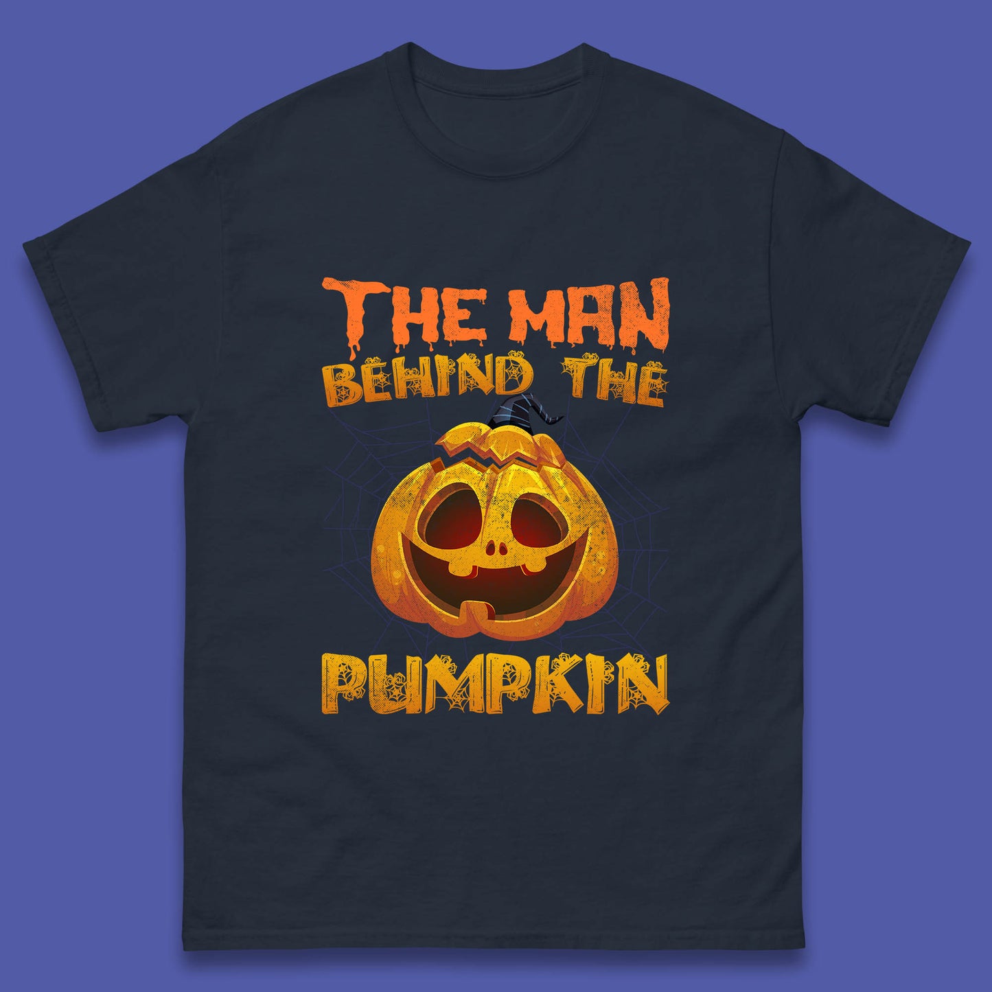 The Man Behind The Pumpkin Halloween Pregnancy Baby Announcement New Dad Gift Mens Tee Top