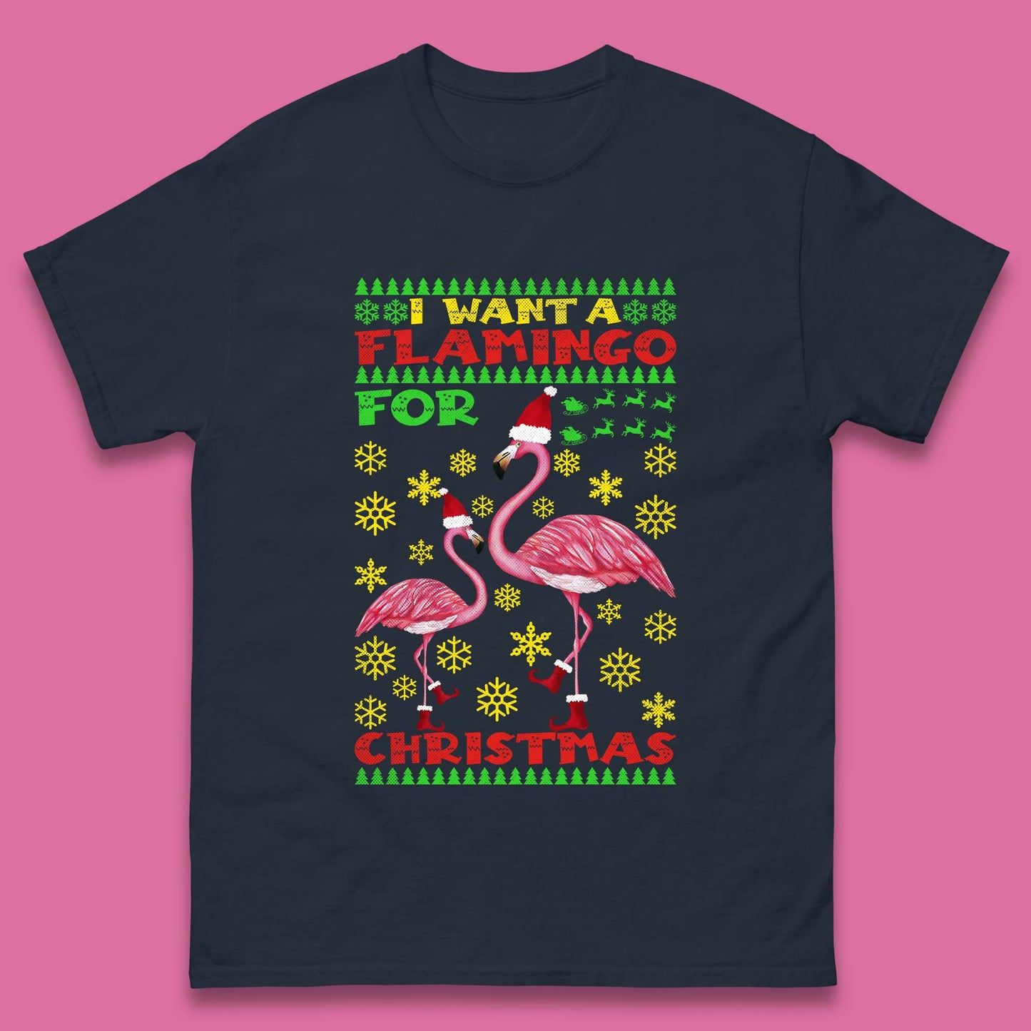 flamingo christmas t shirt