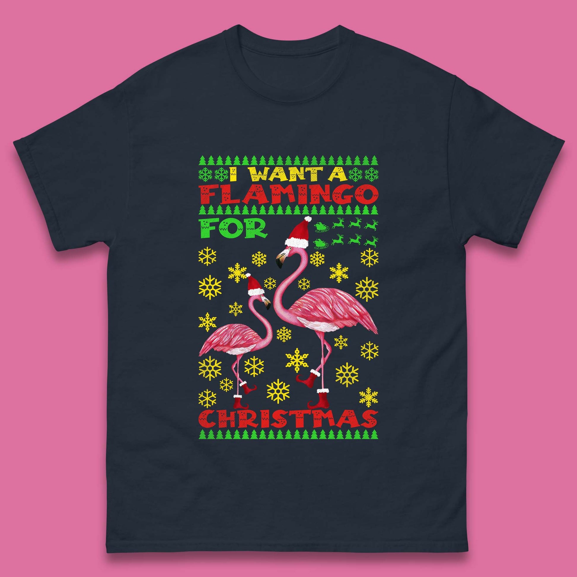 flamingo christmas t shirt