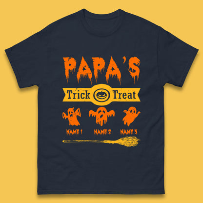 Personalised Papa's Trick Or Treat Halloween Custom Your Boo Ghost Children Names Scary Spooky Costume Mens Tee Top