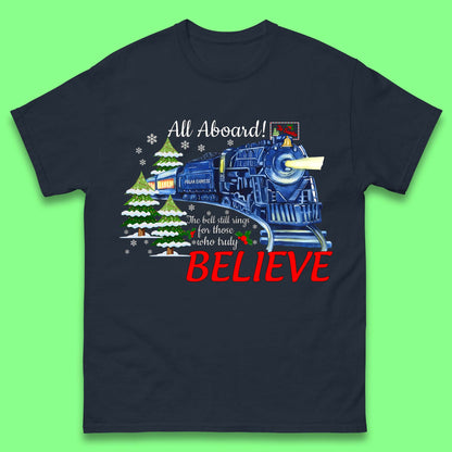 All Abroad Believe Christmas Train Mens T-Shirt