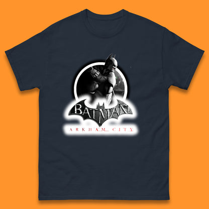 Batman Arkham City Action Adventure Game Batman Basic Logo DC Comics Superhero Gamer Mens Tee Top