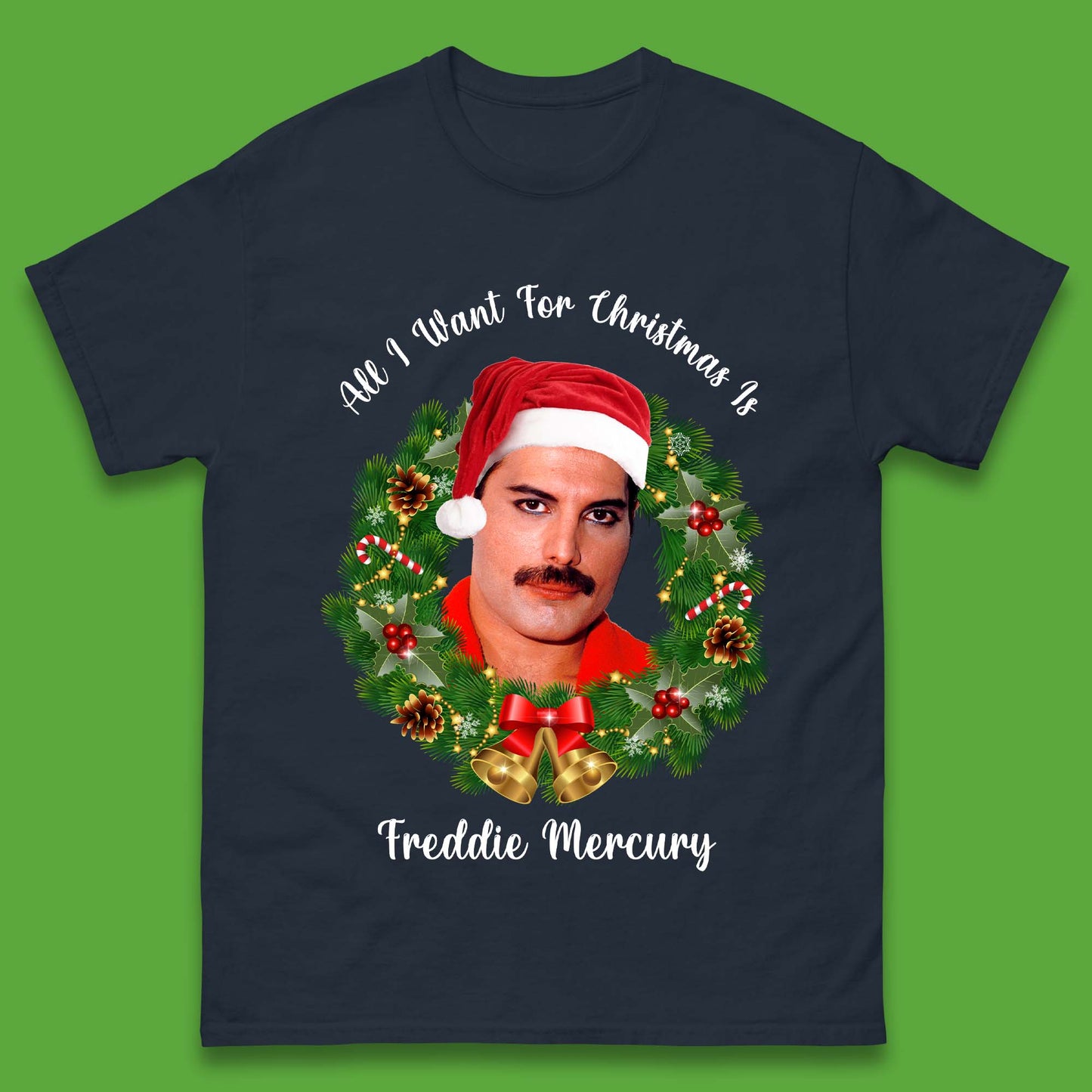 Freddie Mercury Christmas Mens T-Shirt