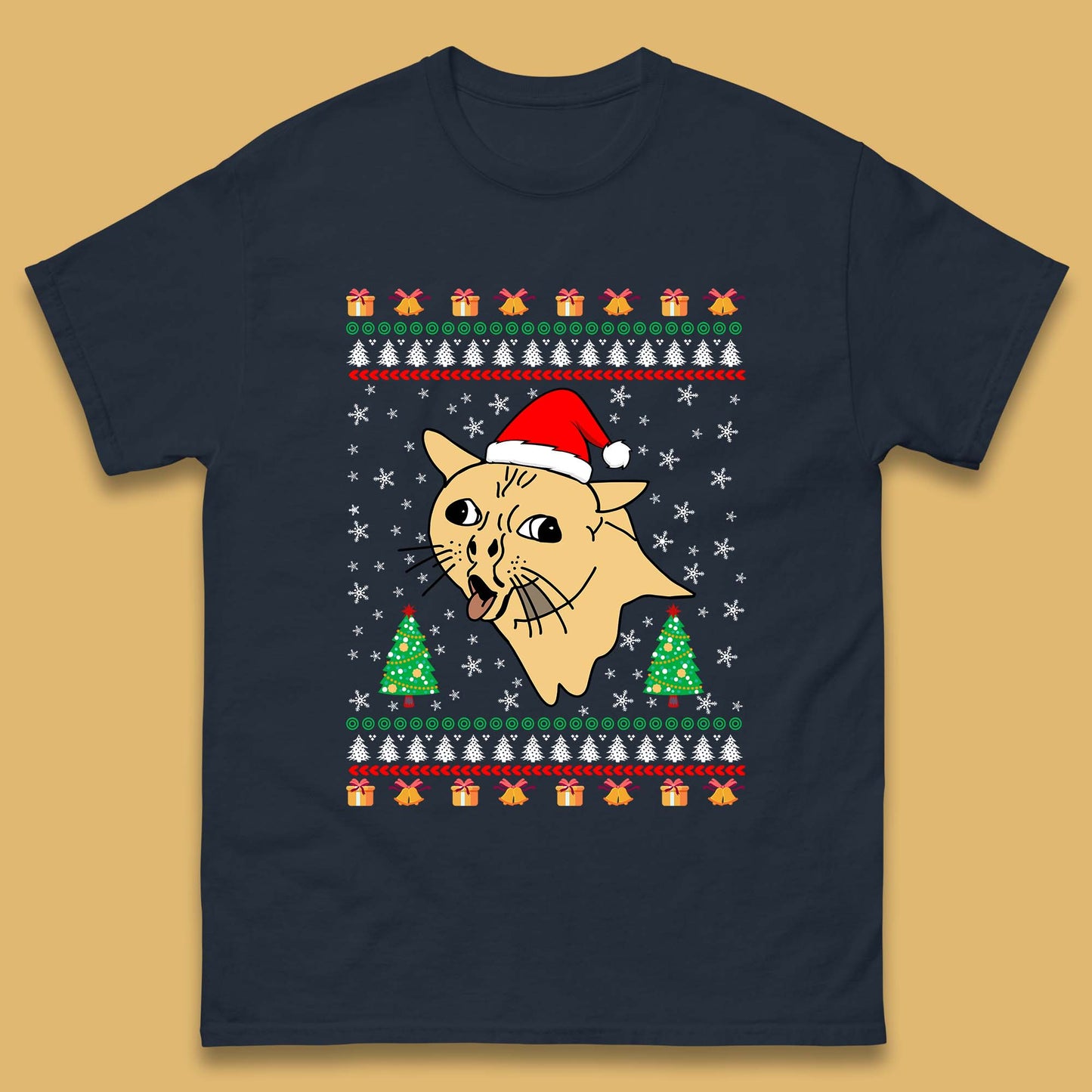 coughing cat christmas t shirt