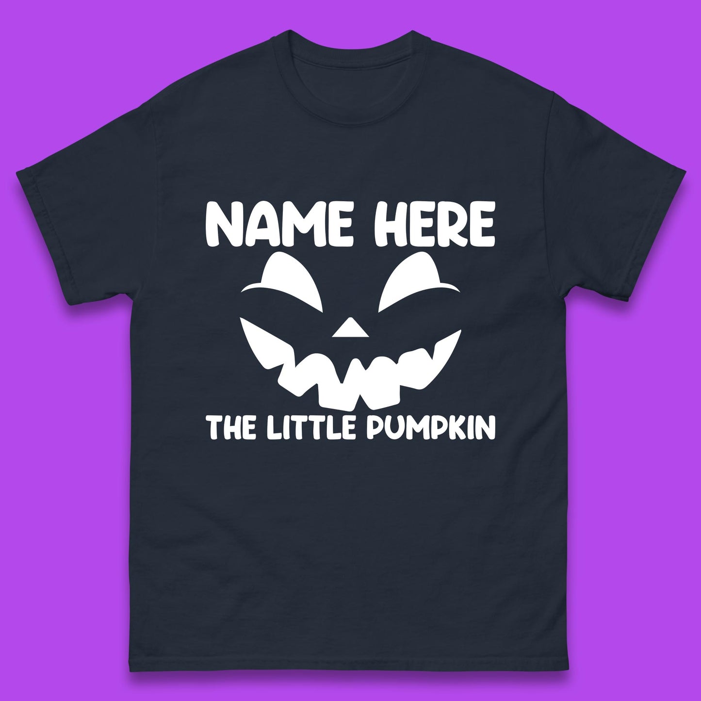 Personalised Your Name Here The Little Pumpkin Jack O Lantern Scary Spooky Face Mens Tee Top