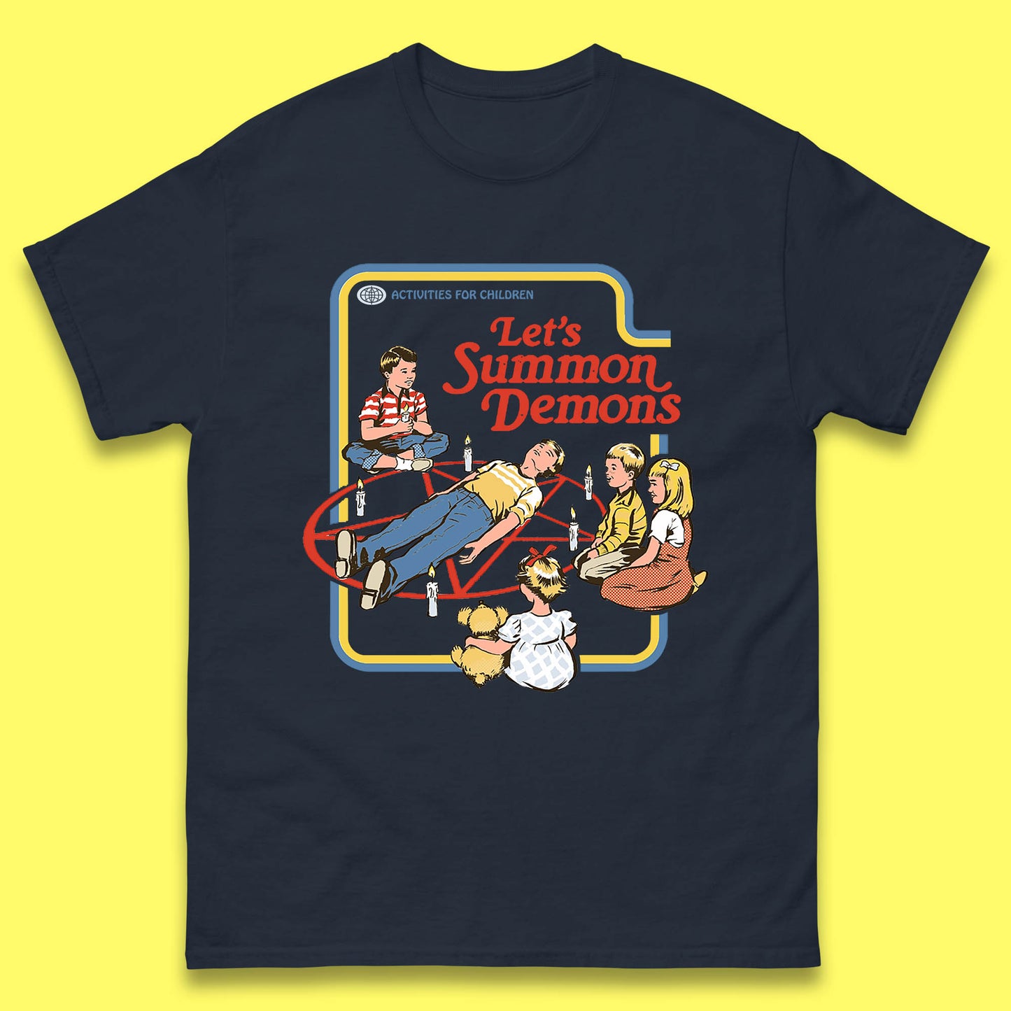 Let's Summon Demons Creepy Incantation Halloween Comic Funny Dark Humor Mens Tee Top