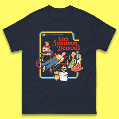 Let's Summon Demons Creepy Incantation Halloween Comic Funny Dark Humor Mens Tee Top