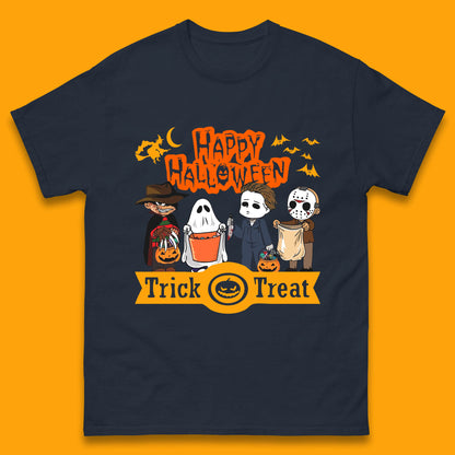 Happy Halloween Trick Or Treat Chibi Horror Movie Characters Killer Mens Tee Top