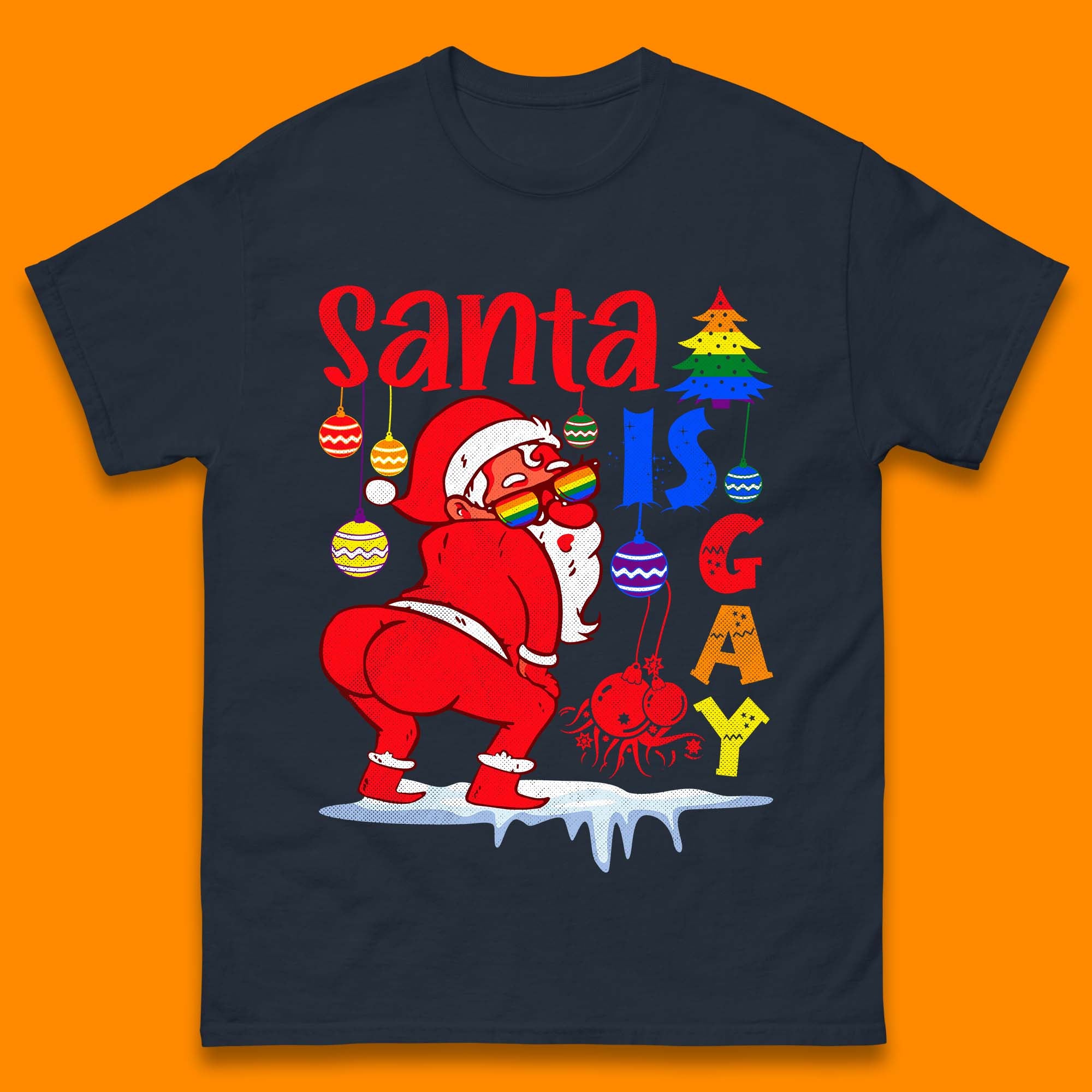 Gay Pride Christmas Santa Is Gay Mens T-Shirt