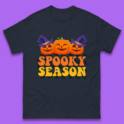 Spooky Season Halloween Jack-O-Lantern Pumpkins Spooky Vibes Mens Tee Top