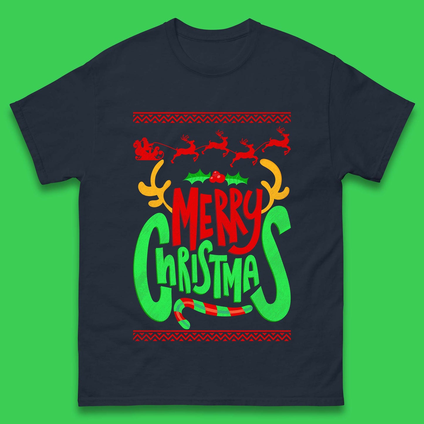christmas reindeer antlers t shirt