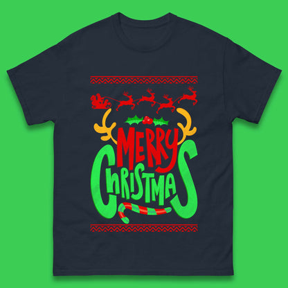 christmas reindeer antlers t shirt