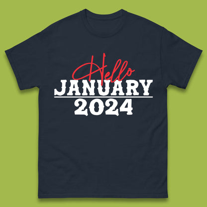 Hello January 2024 Mens T-Shirt