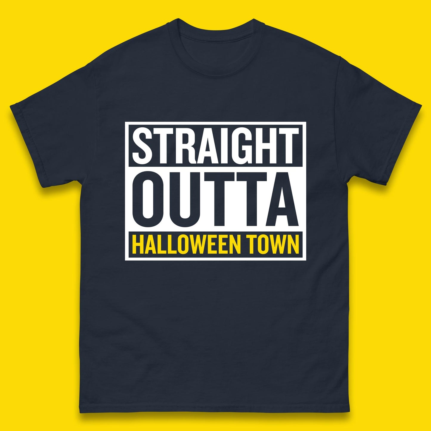 Straight Outta Halloween Town Horror Scary Spooky Season Mens Tee Top