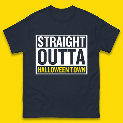 Straight Outta Halloween Town Horror Scary Spooky Season Mens Tee Top