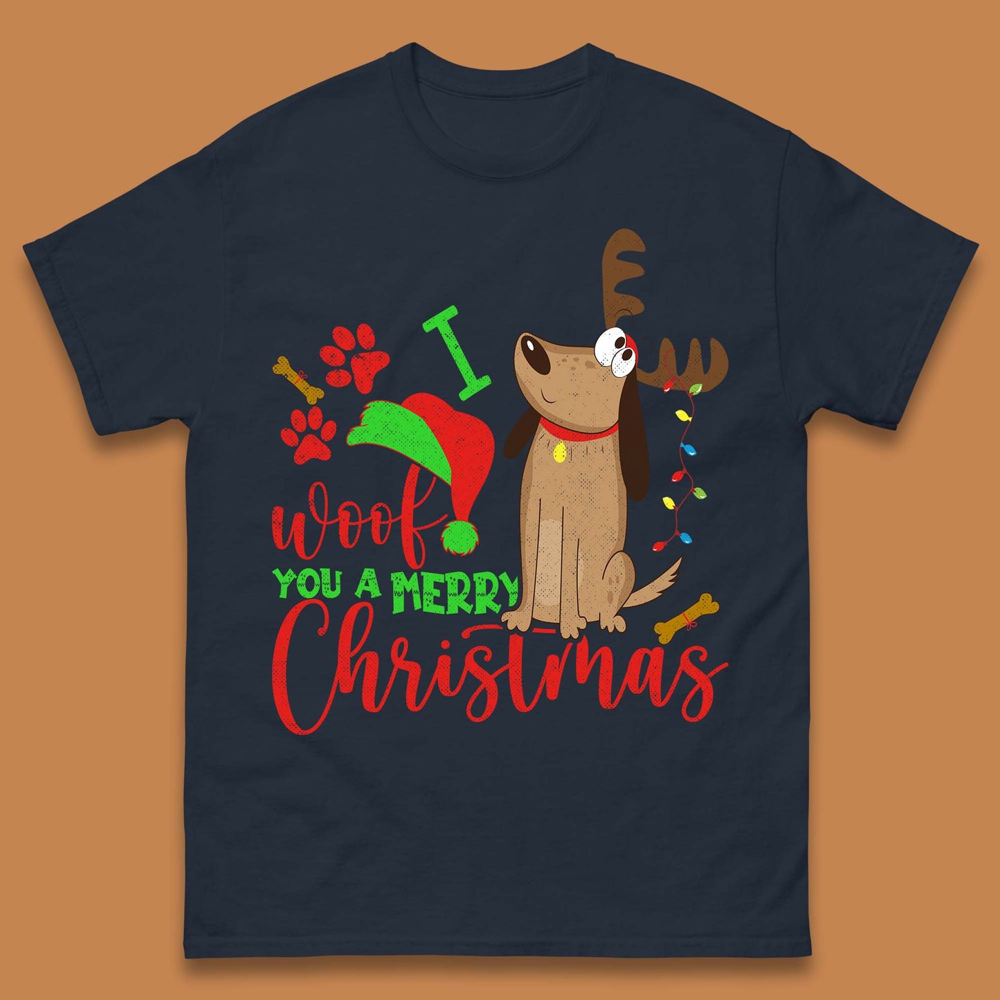 I Woof You A Merry Christmas Mens T-Shirt